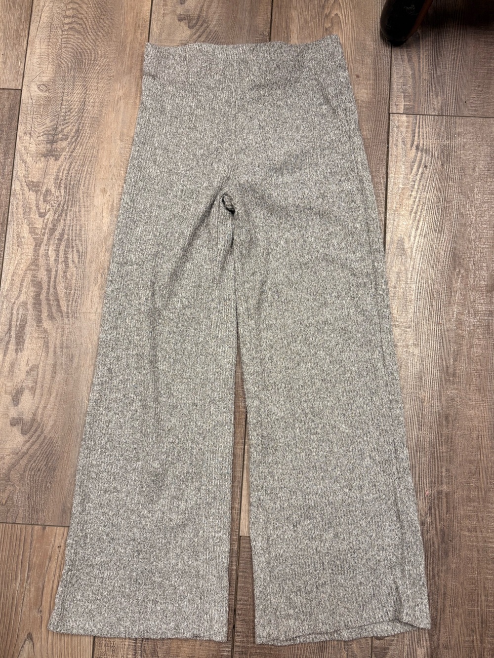 Kids Gray Knit Wide-Leg Pants